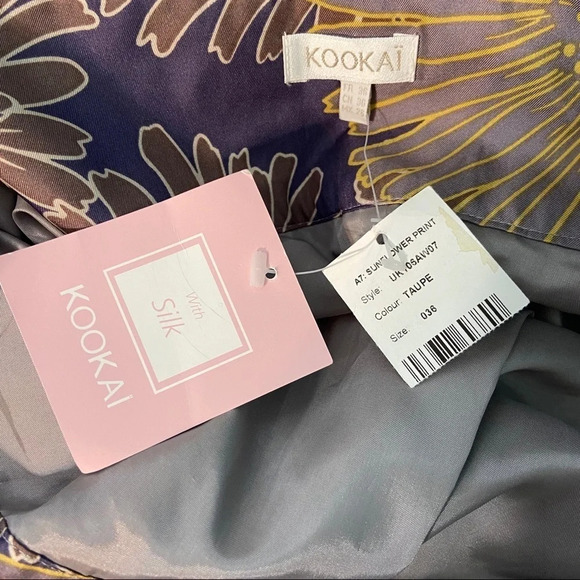 BNWT Kookai taupe  sunflower silk skirt - Picture 9 of 12